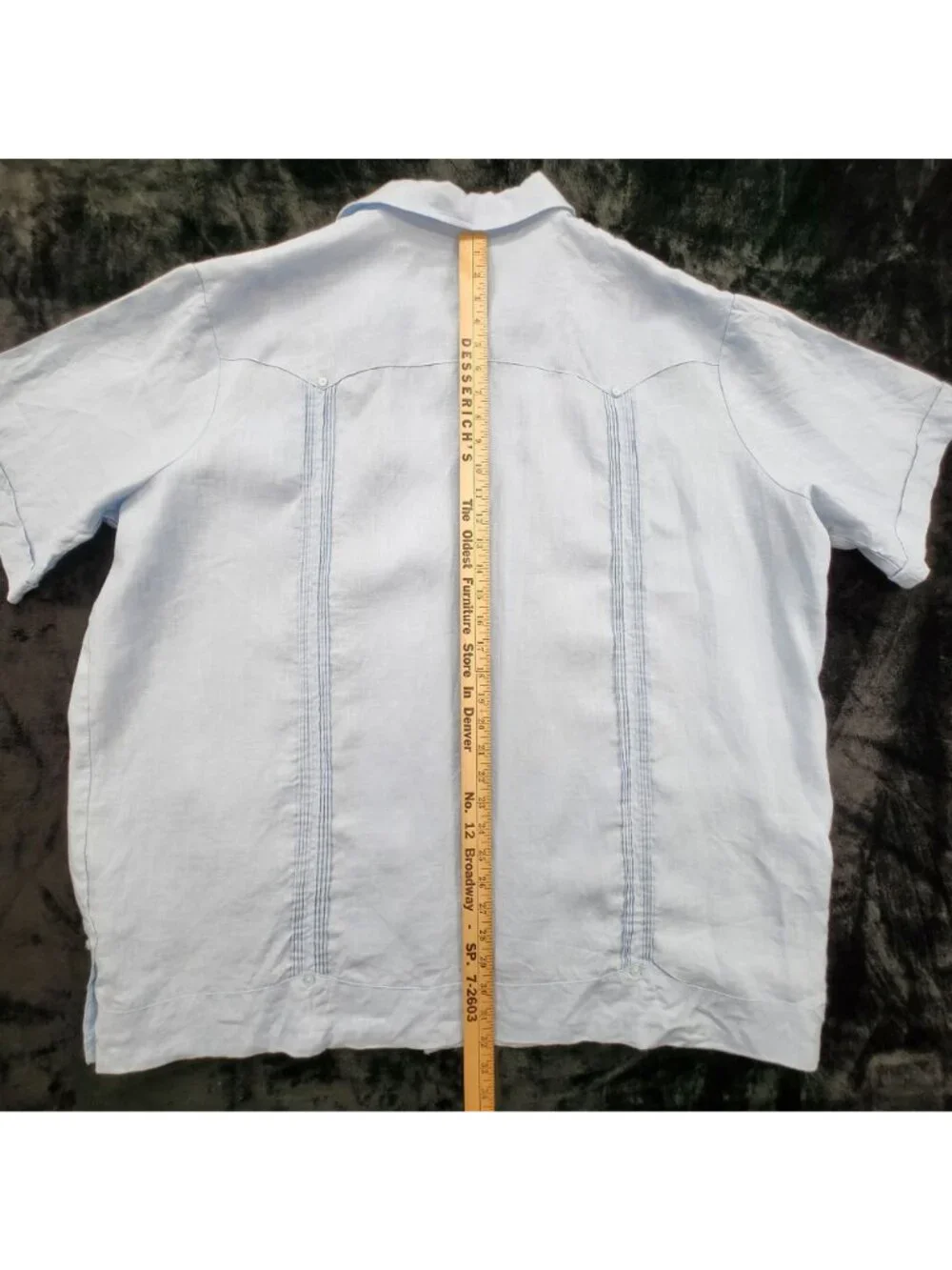 Cubavera 100% Linen Guayabera Shirt 2X Retro Pleat Airy Coastal Resort Tropical - Picture 5 of 8
